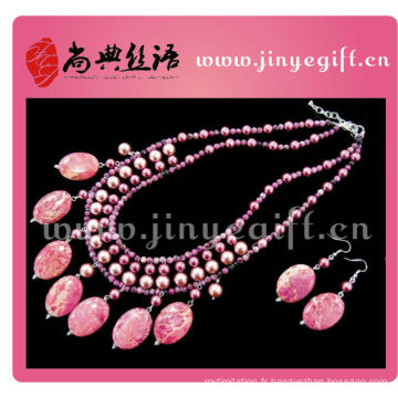 Bijoux Vintage Belle Perle Chunky Bijoux Pierre Rose Personnalisé